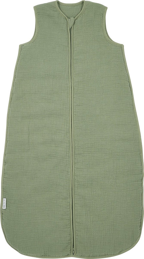 Meyco baby uni baby slaapzak gevoerd - pre-washed hydrofiel - olive green - 90cm - 2.0 tog