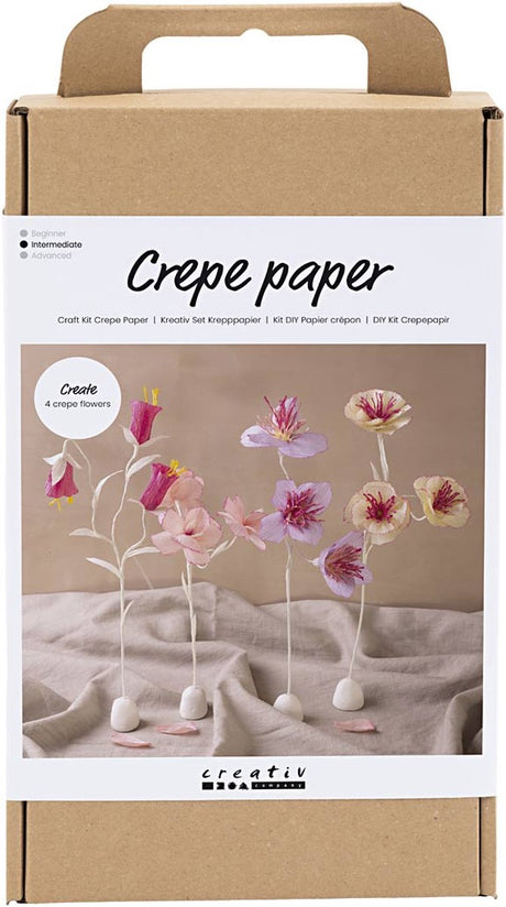 Creativ company hobbyset crepepapier bloem pastelkleuren