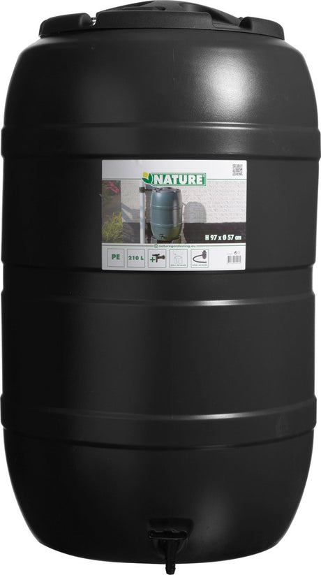 Nature - regenton - 210l - h97 x ø57cm - zwart