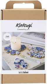Creativ company https: www.cchobby.nl hobbyset-kintsugi-onderzetter-blauw-goud-lichtrood-wit-1-doos