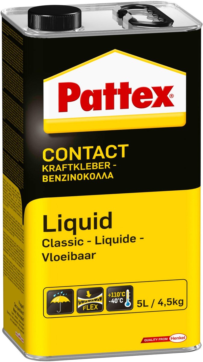 Pattex pro contactlijm vloeibaar 4.5 kg – extra sterk – voor hout, metaal en kunststof meer– professioneel gebruik