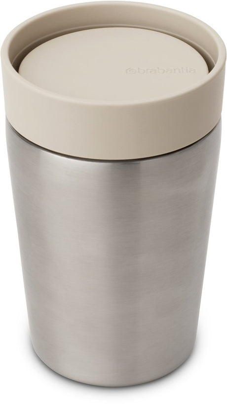 Brabantia make take thermosbeker - koffiebeker to go - 200 ml - soft beige