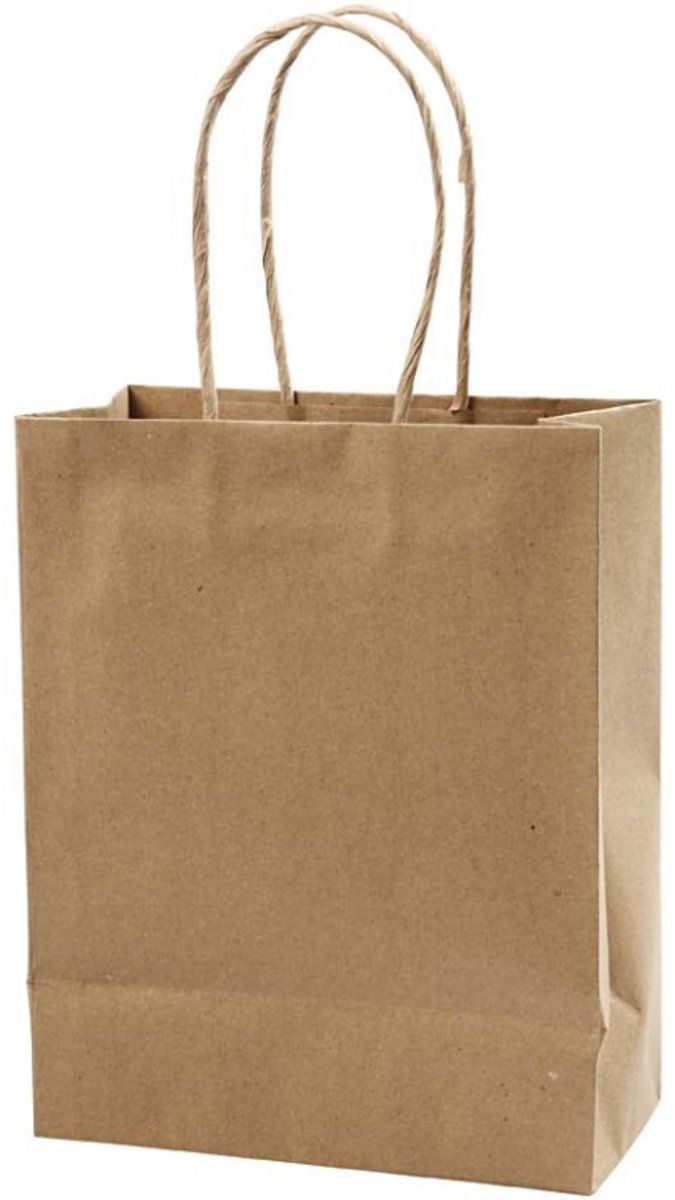 Creativ company http: www.cchobby.nl papieren-zakken-h-23-cm-b-18x9-cm-125-gr-bruin-10-stuk-1-doos