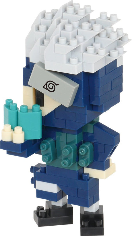 Bandai - nanoblock - kakashi hatake - naruto shippuden - mini brick figuur - bouwset - pixel manga figuur bouwpakket - nbcc137