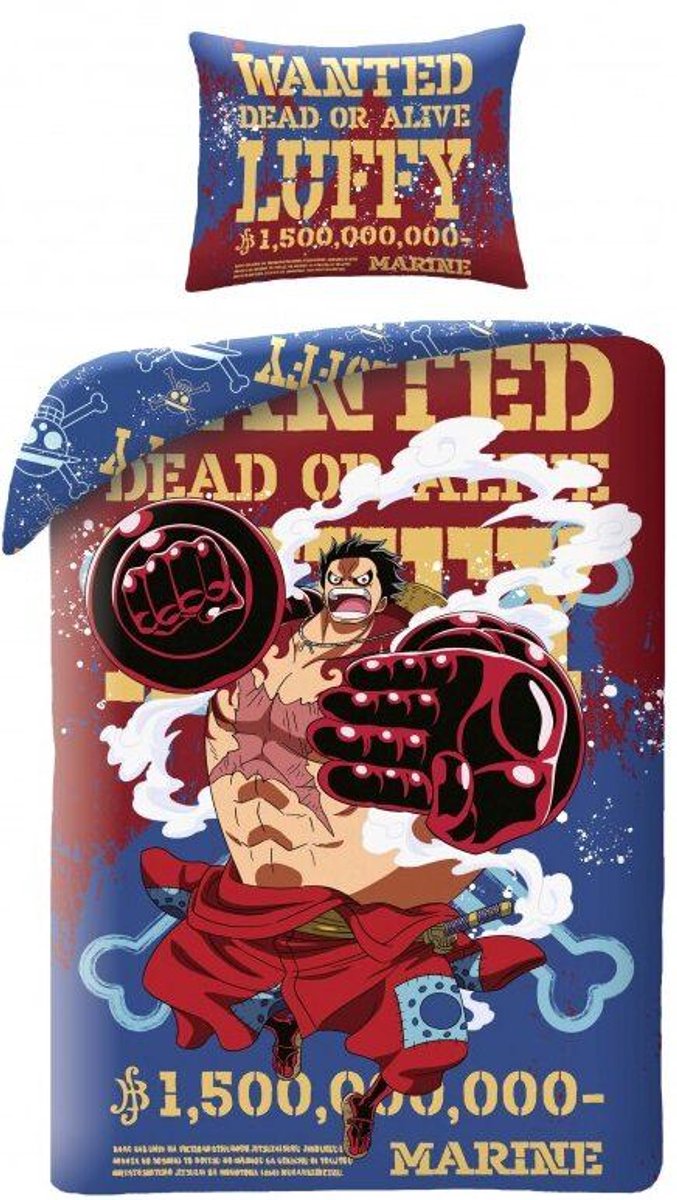 One piece wanted dekbedovertrek 140 x 200 cm polyester