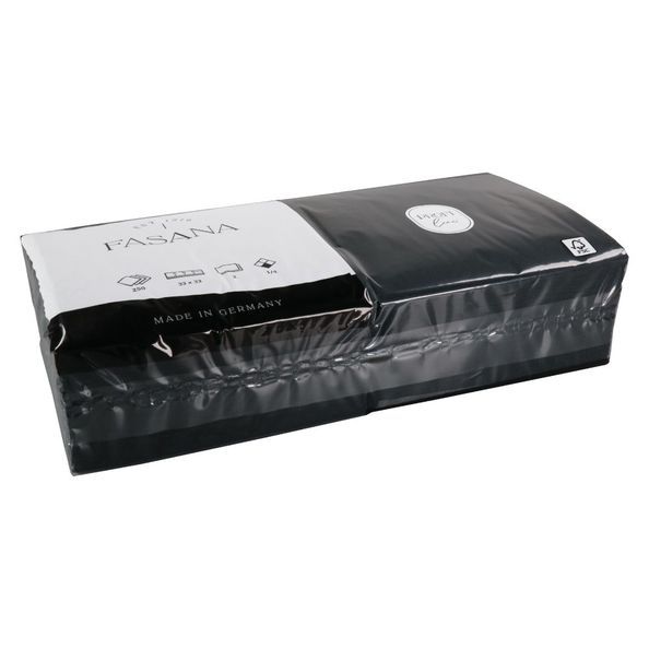 Servet zwart 2 laags 33 cm 1 4 vouw (50 stuks)