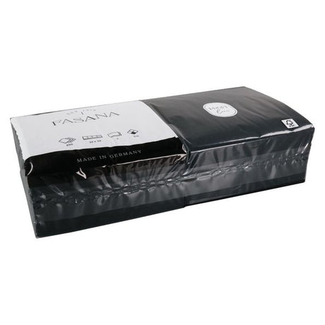 Servet zwart 2 laags 33 cm 1 4 vouw (50 stuks)