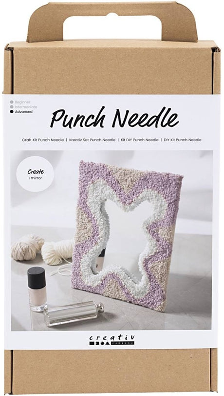 Creativ company cc hobbyset punch needle spiegel pastelkleuren