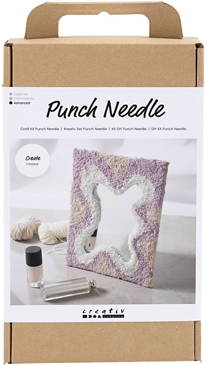 Creativ company cc hobbyset punch needle spiegel pastelkleuren