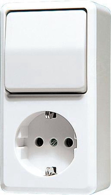Jung ap600 combinatieschakelaar stopcontact ra alpin wit - 676aww - e3dn2