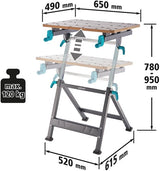 Wolfcraft - master 650 ergo - verstelbare werkbank - werktafel met bankschroef - klemtafel inklapbaar - opvouwbaar - 10 jaar garantie - 6870000