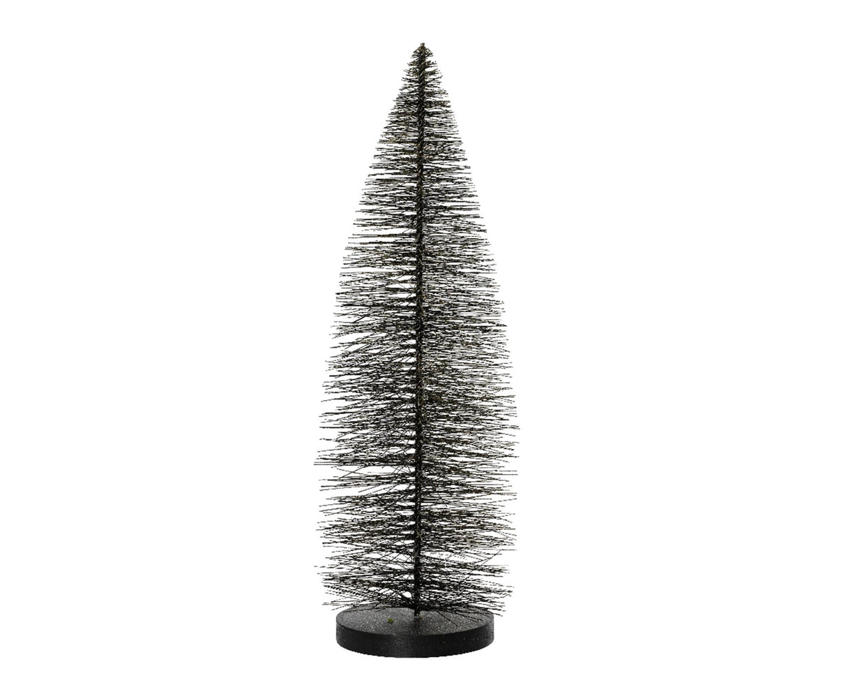 Decoris beeld kerstboom zwart met goud 20cm