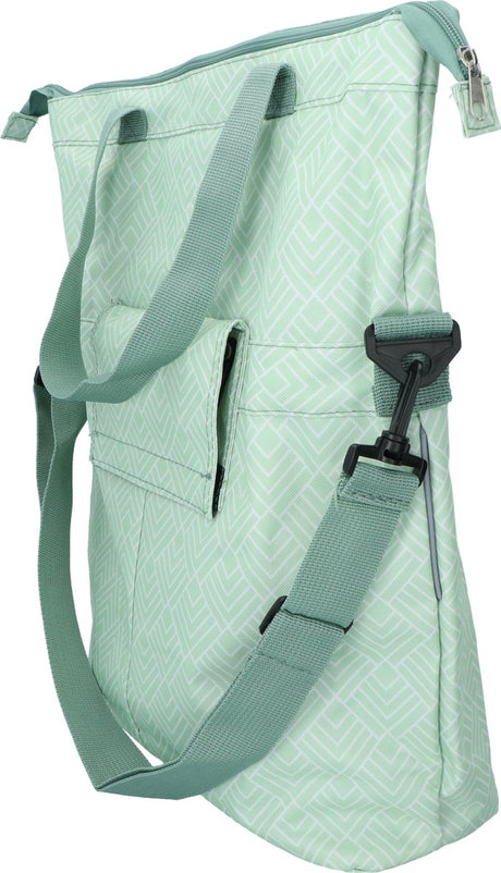 Dyto enkele fietstas - shopper of schoudertas - voorvak met ritsvak - verstevigde bodem - 18 liter - mint groen
