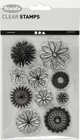 Creativ company silicone stempels bloemen, 1 vel