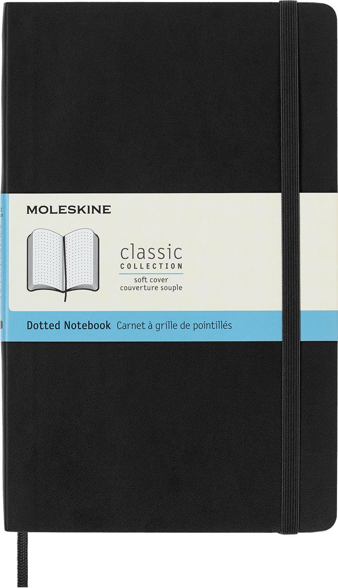 Moleskine classic notitieboek - large - softcover - gestippeld - zwart