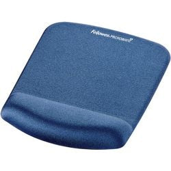 Muismat met polssteun fellowes plush touch blauw 200 g