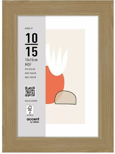 Nielsen design nielsen fotolijst 3211204 wood 19 naturel 10x15 cm