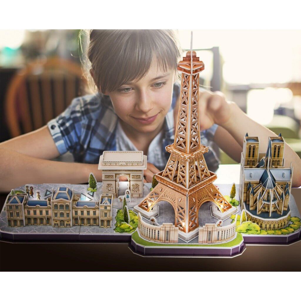 Cubic fun 3d-puzzel city line parijs led