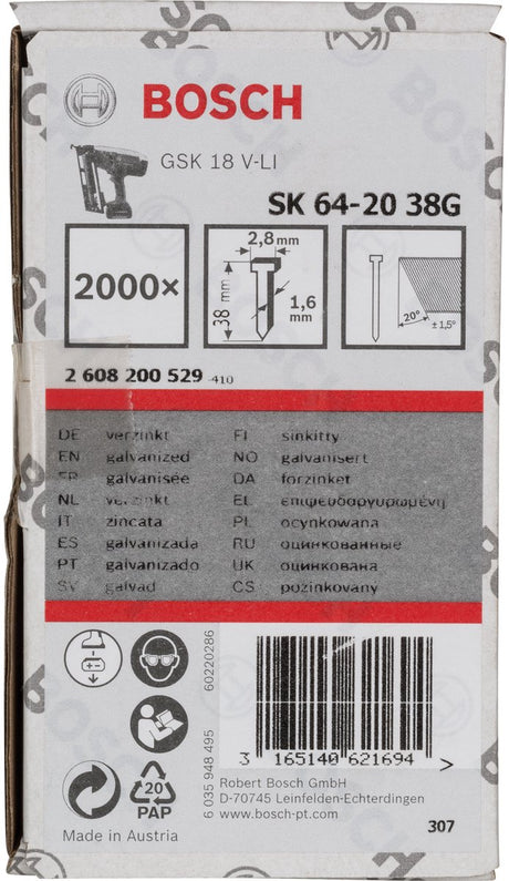 Bosch spijker sk64-20 38g