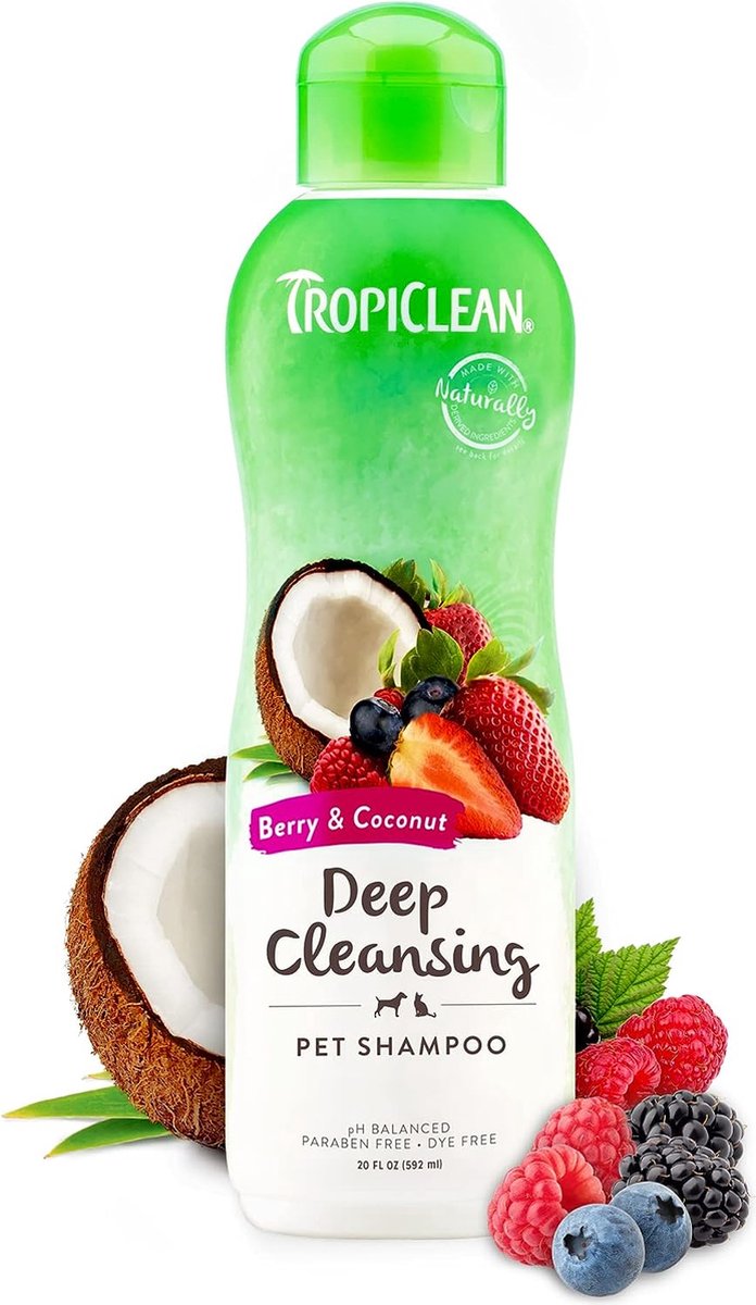 Tropiclean bessen en kokos - hondenshampoo - 355ml