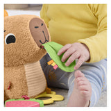 Fisher-price snackende capibara knuffel - zintuiglijk speelgoed met bijtring en rammelaar
