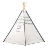 Tipi met houten stokken en vloerkleed - 120x120x150cm