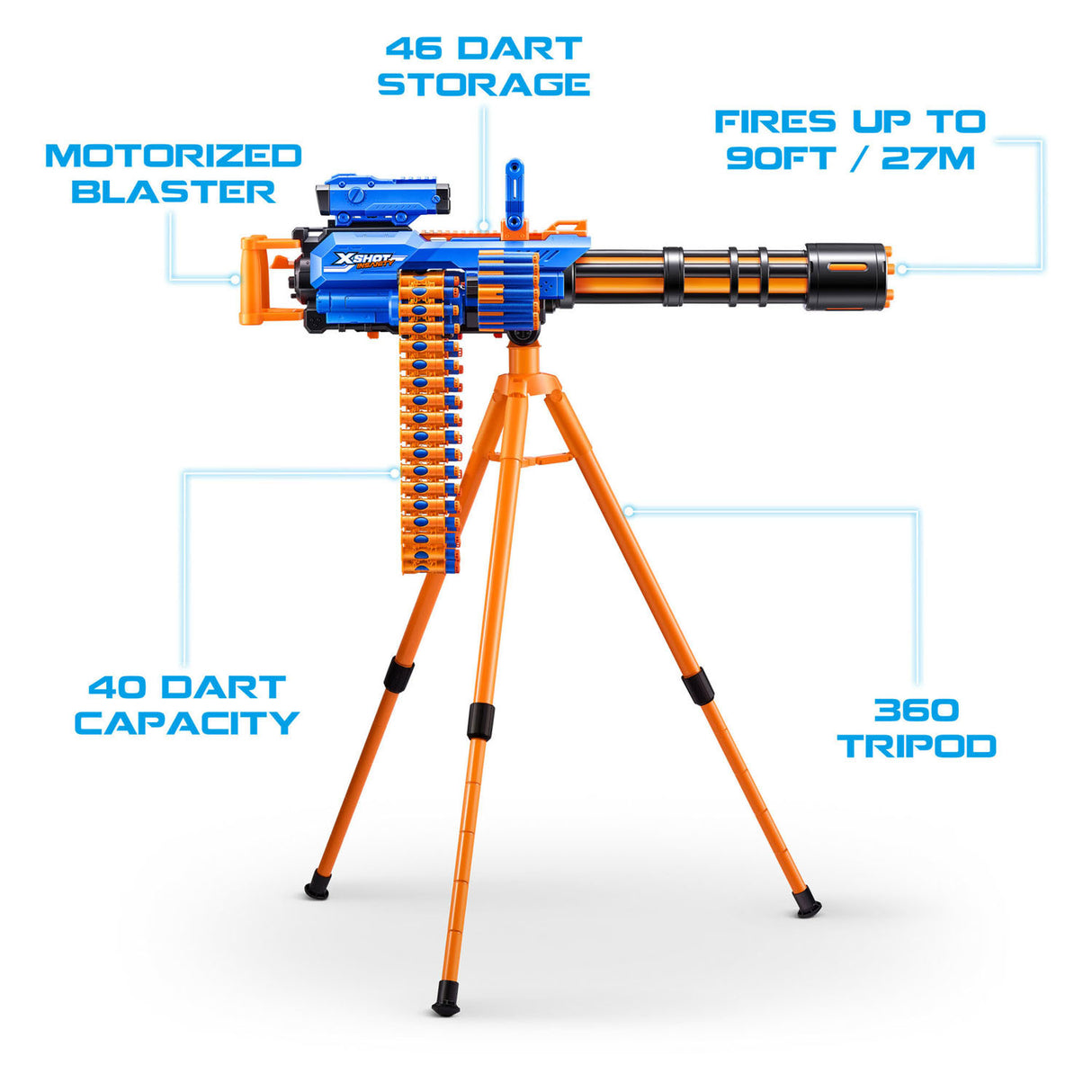 Xshot zuru x-shot insanity motorized rage fire blaster - 72 pijlen
