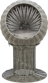 Trixie kattenmand amalia rond polyrattan grijs