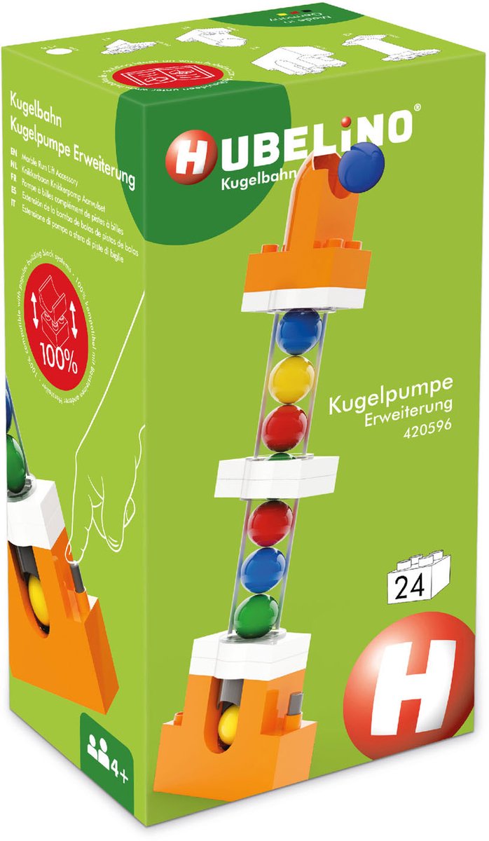 Hubelino knikkerbaan uitbreidingsset lift, 24dlg.