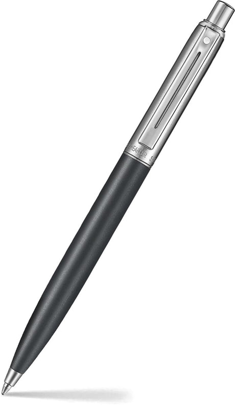 Sheaffer balpen - sentinel 331 - matzwart en gepolijst chroom met chroom gepolijste afwerking