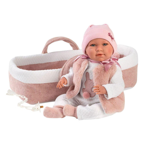 Mimi soft body babypop met reiswieg en speen - 42 cm