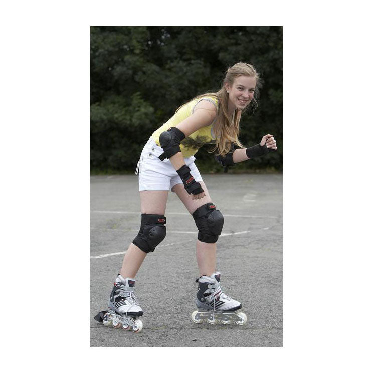 skatebeschermset 3-delig kinderen junior zwart