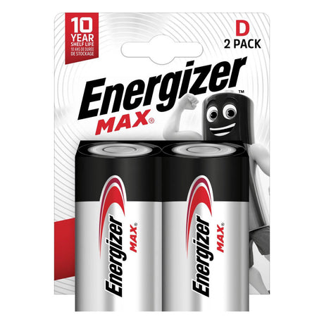 Energizer max d alkaline batterijen 2st.