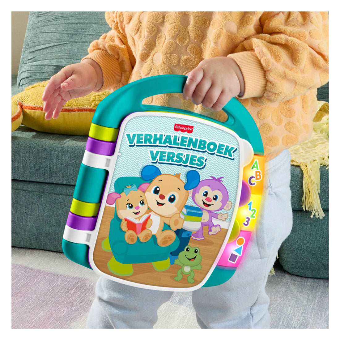 Mattel fisher-price leerplezier verhalenboek versjes - muzikaal boek met lichtjes en geluid