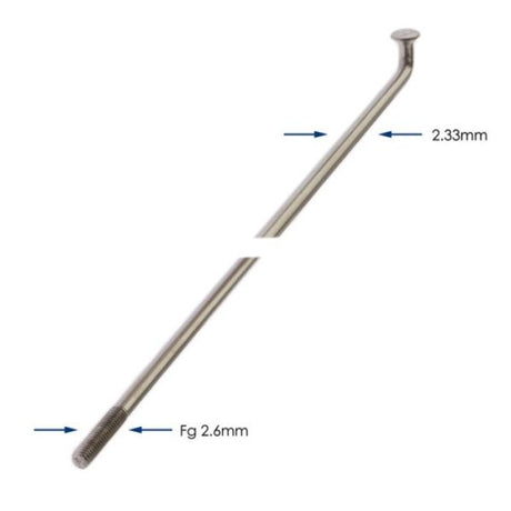 Buzaglo spaken 286-13 alpina raggi ø2.33mm fg 2,6 - rvs (144 stuks)