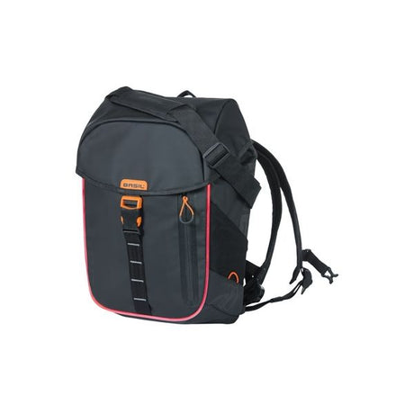 Basil Miles Tarpaulin fietsrugzak Nordlicht - Waterdichte zwarte rugzak voor fietsers - 17L - Unisex - Sportief - Zwart