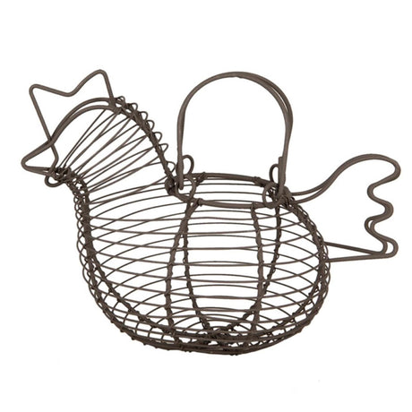 Clayre eef eiermand kip bruin metaal 23x14x17cm