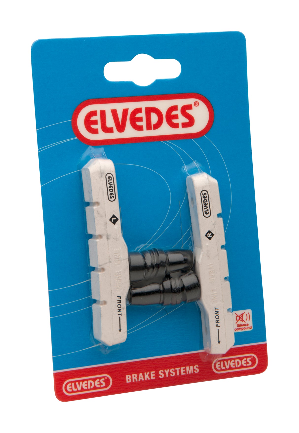 Remblokset Elvedes V-brake 72 mm - wit (op kaart)