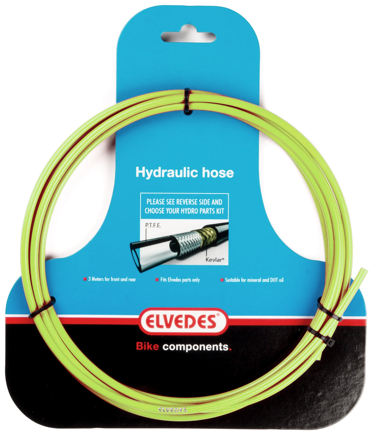 Elvedes Hydraulische leiding met PTFE voering en kevlar protectie groen (3 meter op kaart)