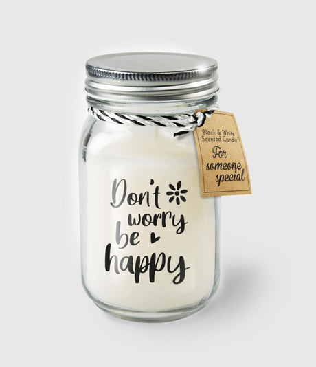 Paperdreams black white scented candles - don't worry be happy