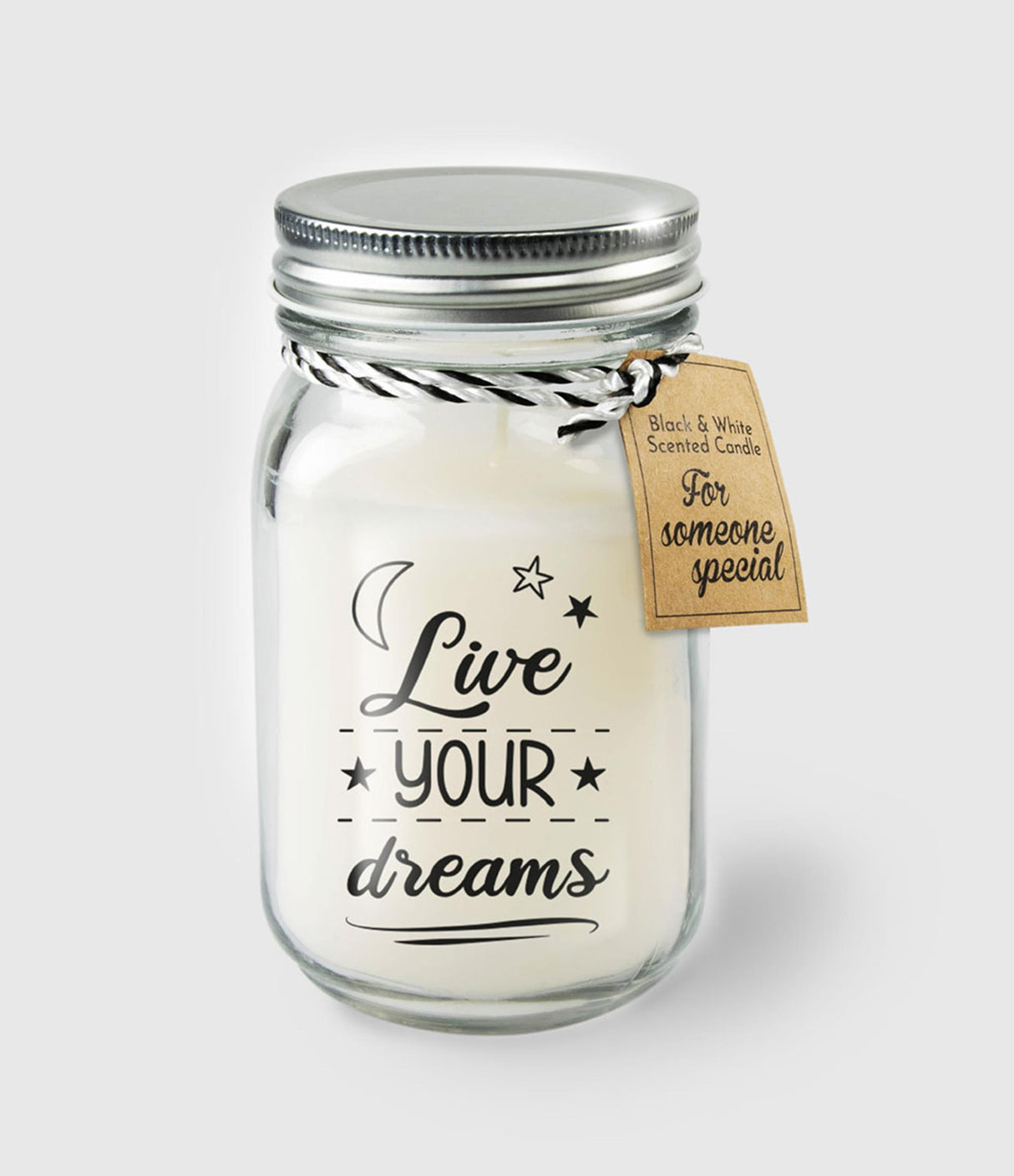 Paperdreams geurkaars in glas - live your dreams