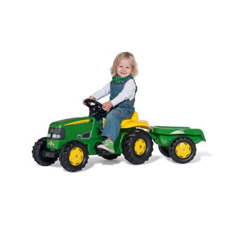 Rolly toys john deere traptractor rollykid - met aanhanger - vanaf 3 jaar