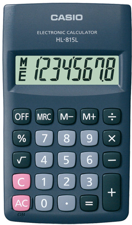 Casio hl-815l calculator pocket basisrekenmachine zwart