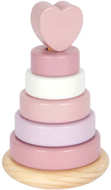 Small foot - houten stapeltoren roze - 7dlg.
