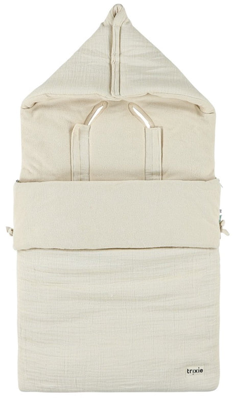 Trixie voetenzak bliss beige – autostoel kinderwagen – biologisch katoen – vanaf geboorte