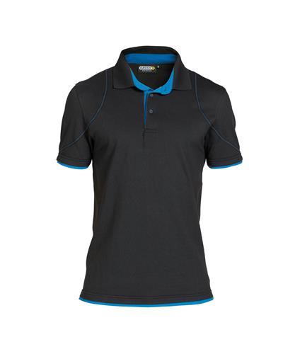 Dassy polo orbital zwart azuurblauw s