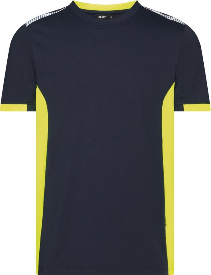 Dassy t-shirt tampico nachtblauw fluogeel l