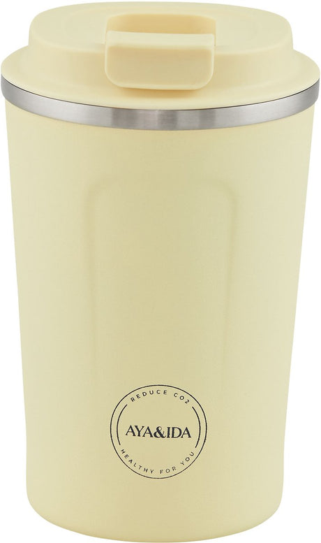 Aya ida aya ida - cup2go - koffiebeker - coffee to go - reisbeker - meenemen - 380ml - butter yellow
