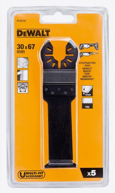 Dewalt dt20724 multitool zaagblad hcs tbv hard hout 31x67mm ve=5