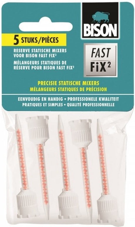 Bison fast fix² statische mixers 5 stuks - voor de fast fix² verpakkingen, reserve mixers